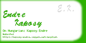 endre kaposy business card